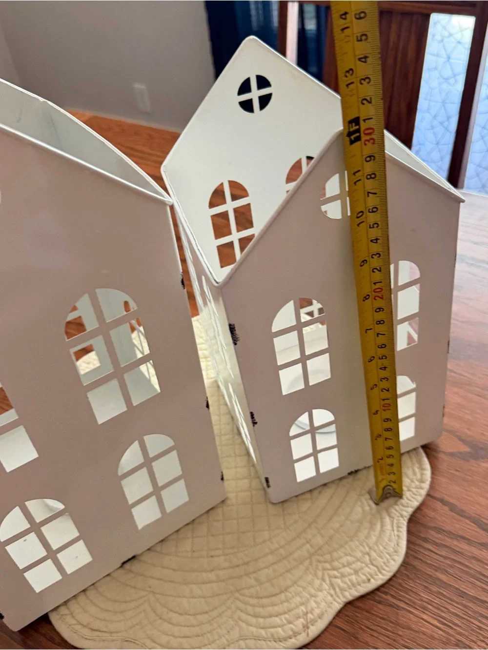 White Decorative Metal House Lanterns - Home Accents